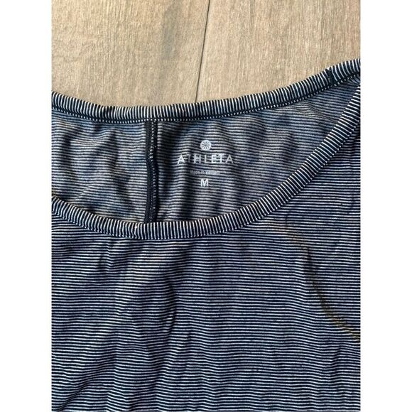 Athleta Shanti Micro black white Stripe tencel Tank Top Shirt sz M - Picture 3 of 5